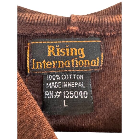 Rising International Womens Multicolor Embroidered Zip-Up Hoodie Size L Cotton N - Picture 2 of 5